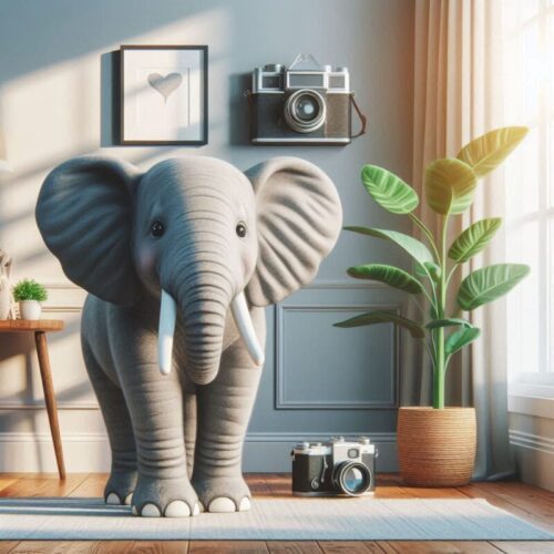 Elephant with a camera